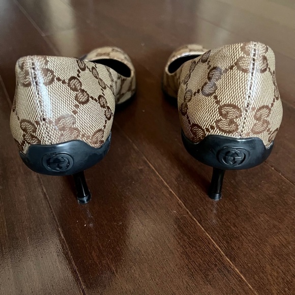 Gucci Beige Ebony/T.moro Crystal Gg/Ns Nylon Pumps - Picture 8 of 15